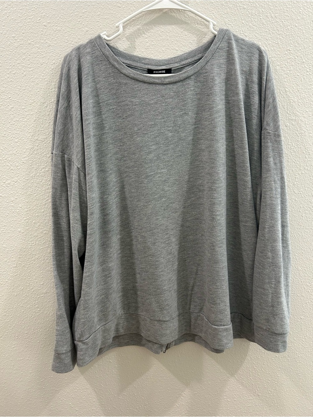 Premise Light Grey Crewneck Pullover Sweater